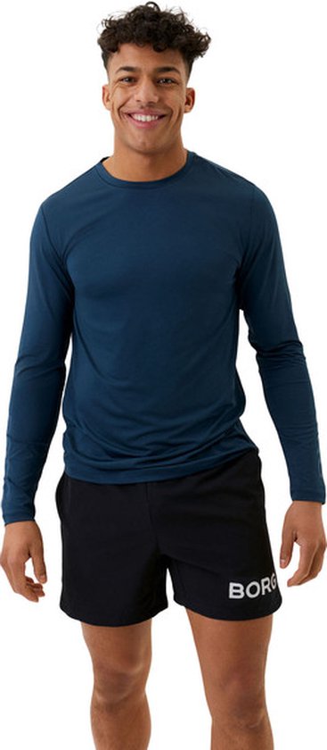 Björn Borg Borg LS Shirt Heren - sportshirts - donkerblauw - Mannen