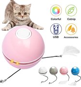 Labi - Speelgoed Kat/Hond - Interactieve bal - USB - Inclusief belletje/veertje - Roze