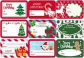 Kerst / Merry Christmas - Naamstickers - To - From / Feestdagen - Naam Sluitzegel - | 9 assorti - Label vorm - Kleur 5 | Stickers - Envelop sticker - Kaart | Cadeau – Gift – Cadeauzakje