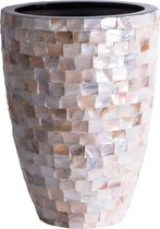 Vase the World - vaas - bloempot - balkonbak - mauritius mother of pearl - parelmoer - 40 cm diameter - 55 cm hoog