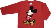 Disney Mickey Mouse Jongens Longsleeve - Rood - T-shirt met lange mouwen - Maat 86