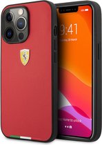 Ferrari iPhone 13 Pro Hardcase Backcover hoesje - Italy Flag Line Red - Rood
