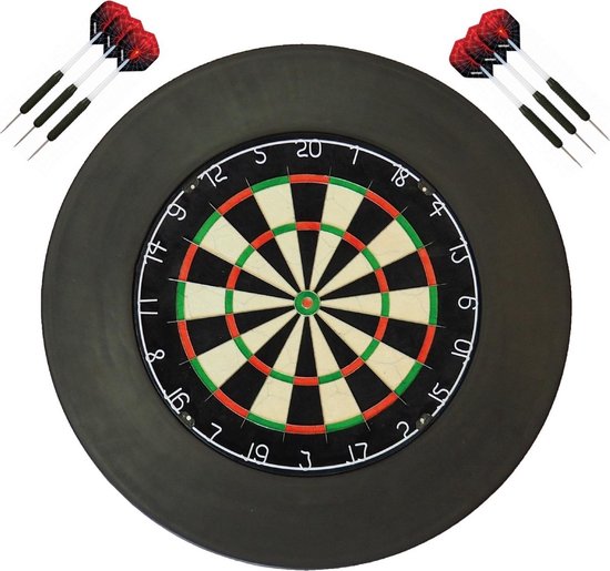 Souvenir Metropolitan plaag Dragon Darts set - Plain - dartbord - plus surround ring zwart - plus 2  sets - dartpijlen | bol.com