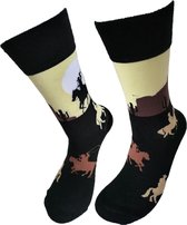 Verjaardag cadeau - Cowboy sokken - Lasso Sokken - Grappige sokken - Schildpadsokken - Leuke sokken - Vrolijke sokken - Luckyday Socks - Cadeau sokken - Socks waar je Happy van wor