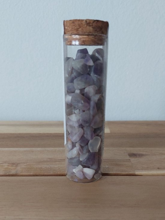 Tube avec cadeau de pierres précieuses - Améthyste - Minéraux de pierre - 10 x 3 cm