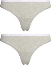 Calvin Klein dames CK ONE Cotton strings (2-pack), grijs melange -  Maat: M