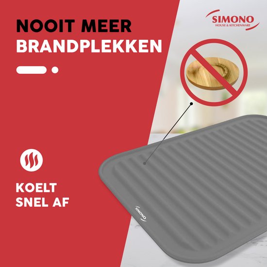 Siliconen onderzetter, hittebestendige mat, 30 x 23 cm, siliconen, hittebestendig tot 230 °C, voor keuken, woonkamer, badkamer (2 stuks, zwart