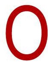 Mini letter O, rood wit 22,8 x 38 mm - 12/vel
