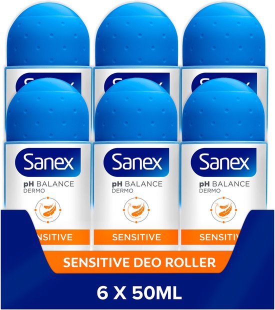 Sanex Dermo Sensitive Deodorant Anti-Transpirant Roller 6 x 50ml -  Voordeelverpakking | bol.com