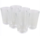Drinkglazen glazen DORO met ribbelmotief - Transparant - Glas - 200 ml - Set van 6 - Glazen - Servies - Tafelen - Drinken - Glas