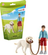 Schleich Farm World - Wandeling met een labrador retriever - Speelfigurenset - Kinderspeelgoed voor Jongens en Meisjes - 3 tot 8 jaar - 42478