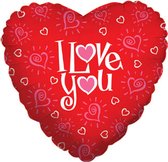 Coeur de ballon aluminium "Love You Hearts"