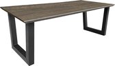 Eikenhouten eettafel - donkerbruin - slanke u-poten - extra dik blad