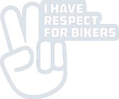 I have respect for bikers sticker voor op de auto - Auto stickers - Auto accessories - Stickers volwassenen - 15 x 12 cm Chrome
