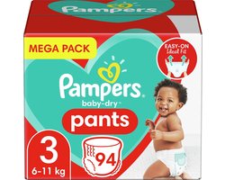 Pampers - Baby Dry Pants - Maat 3 - Megapack - 94 stuks - 6/11KG