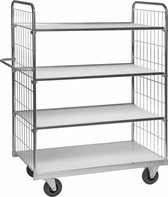 Kongamek etagewagen met 4 verstelbare schappen, lvm. 300 kg Grijs x 1590 mm x