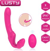 Lusty® Strapless Vibrerende Strap-On met Afstandsbediening - 9 Standen - Oplaadbaar - Voorbinddildo - Strapon Vibrator