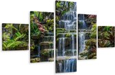 Schilderij - Waterval in Thailand, 5luik, premium print