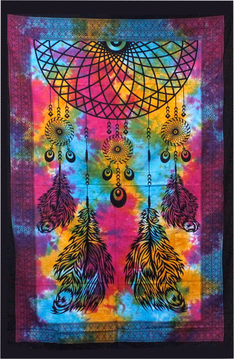 Dubbel katoenen bedsprei + wandkleed - Dreamchatcher 230cm x 200cm