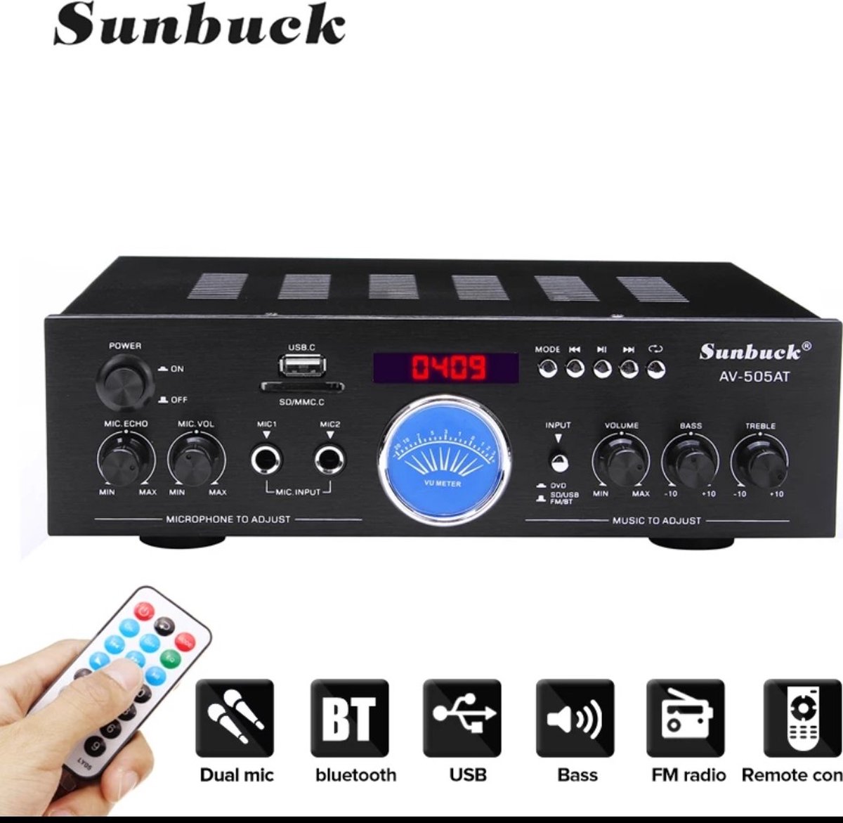 Douk Audio 300Wx2 Amplificatore HiFi TPA3255 Amplificatore di potenza Bluetooth Ricevitore Home Stereo Amplificatore U-Disk Player (M1 MAX