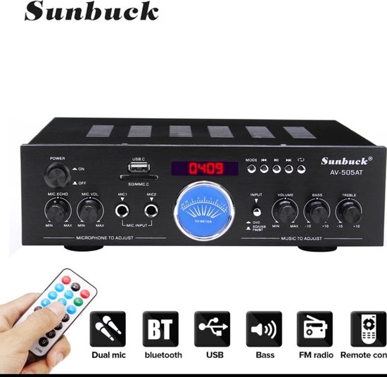 Nationaal volwassene Minimaal 2500W Audio Power Hifi Versterker Ondersteuning Bluetooth Voor Thuis  Karaoke... | bol.com