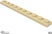 LEGO Plaat 1x10, 4477 Tan 50 stuks