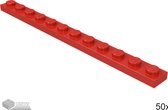 LEGO Plaat 1x12, 60479 Rood 50 stuks
