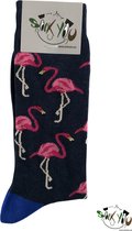 Sockyou sokken - 1 paar vrolijke Flamingo bamboe sokken maat 41-45