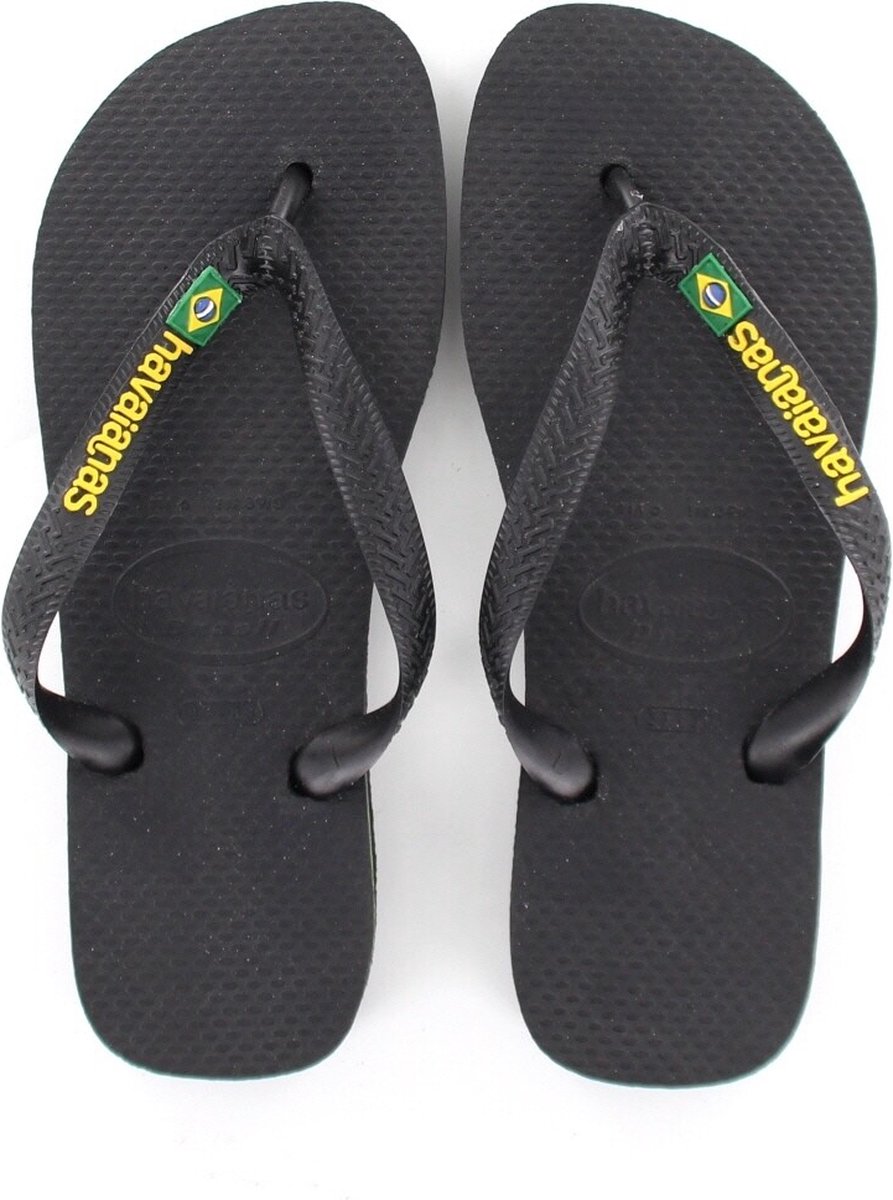 Havaianas Brasil Logo Slippers Unisex - Black/White - Maat | bol.com