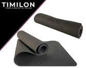 Timilon® Yoga mat - 181 x 61 x 0,6cm - Inclusief draagkoord - Sportmat - Yoga mat anti slip - Yogamat - Eco - Donkergrijs