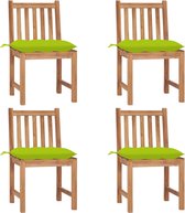 Decoways - Tuinstoelen 4 stuks met kussens massief teakhout