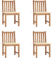 Decoways - Tuinstoelen 4 stuks met kussens massief teakhout