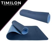 Timilon® Yoga mat - 181 x 61x 0,6cm - Inclusief draagkoord - Sportmat - Yoga mat anti slip - Yogamat - Eco - Blauw/Lichtblauw
