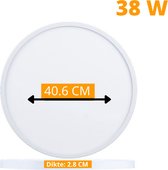 Exalight Ronde Plafondlamp - Woonkamer Lamp - Slaapkamer Lamp - Led Verlichting - Wit - 38W - 40.6 Cm - Koud Wit Licht