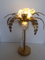 Waxine licht palmboom goud palmboom metaal met waxine glas van Evergreen Home Decoration  35x29x29 cm