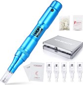 Dermapen Koi Beauty- 0,25-2,0 mm draadloos professioneel Microneedling voor thuis Derma pen set voor hoofd, gezicht en lichaam omvatten 5x12 naald, 2 maskerserum, 10 alcoholdoekjes en 30 ving