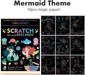 Scratch cards - Mermaid / zeemeermin - kras kaarten - color scratch painting - DIY