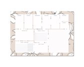 Fabooks - Weekplanner - Crème Abstract Floral Weekly Notepad - Weekblad - A4