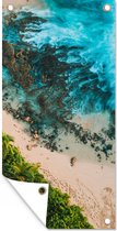 Wanddecoratie buiten Strand van Hawaï - 80x160 cm - Tuindoek - Buitenposter