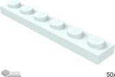 LEGO Plaat 1x6, 3666 Licht aqua 50 stuks