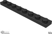 LEGO Plaat 1x8, 3460 Zwart 50 stuks