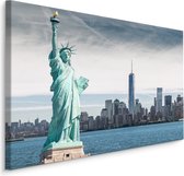 Schilderij - Vrijheidsbeeld, New York, USA, Premium Print