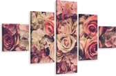 Schilderij - Delicate bloemen, 5luik, premium print