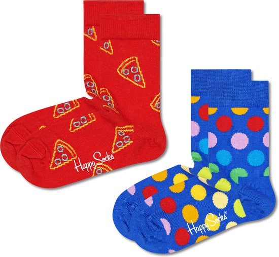 Happy Socks KPIS02-4300 Kids Pizza Slice Socks 2-pack - maat 4-6Y