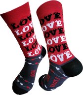 Verjaardag cadeau - Grappige sokken - I Love You sokken - Leuke sokken - Vrolijke sokken – Valentijn Cadeau - Luckyday Socks - Cadeau sokken - Socks waar je Happy van wordt – Maat
