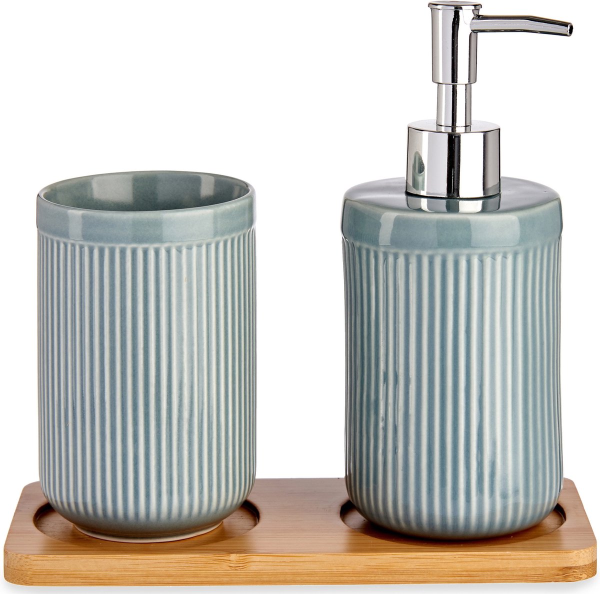 Badkamer Accessoire Set Grijs Keramisch