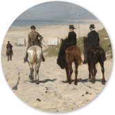 Wandcirkel Morgenrit langs het strand - 60 cm - Forex - Schilderij Oude Meesters