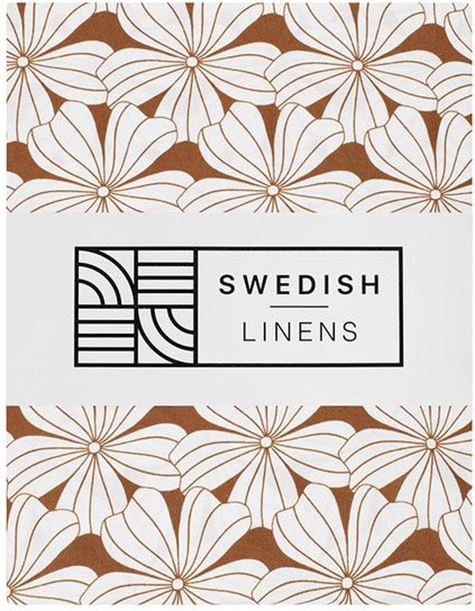 Swedish Linens - Ledikant Hoeslaken Flowers (60x120cm)