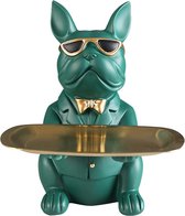 Lavik© - Nordic Stijl - Bulldog - Standbeeld Decoratie Houder - 23,5cm Groen