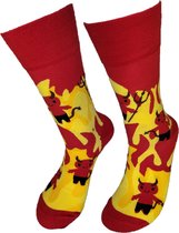 Verjaardag cadeau - Grappige sokken - Duivel sokken - Leuke sokken - Vrolijke sokken – Valentijn Cadeau - Luckyday Socks - Cadeau sokken - Socks waar je Happy van wordt – Maat 37-4